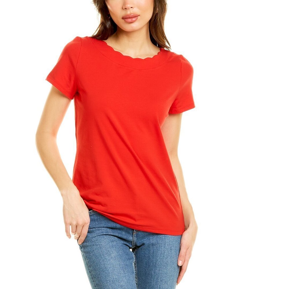 Anne Klein Scallop Neck T-Shirt